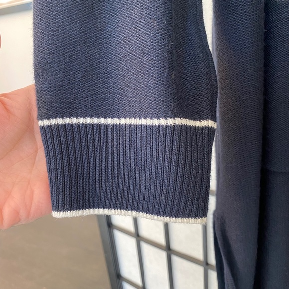 St. John Blue Hand Beaded Long Cardigan - Picture 6 of 8